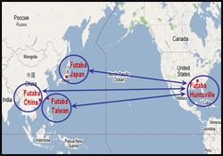 Futaba Corporation of America Global Footprint